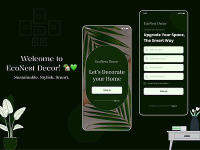 EcoNest Home Decor branding creativebranding dailyui designinspiration dribbble ecofriendly ecofriendlyapp ecofriendlydesign econestdecor furnituredesign graphicdesign homedecor homevibes interiordesign minimalistdesign mobileui organicliving productmockup uiux