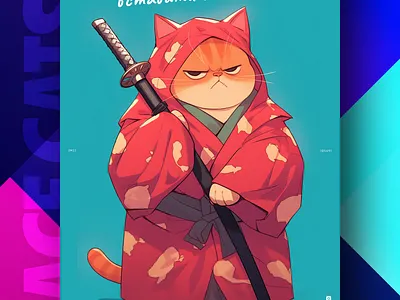 Такий шлях ai branding cat daliy design illustration poster print