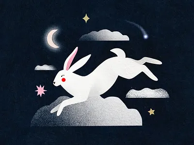 Moonlight illustration moonlight night rabbit