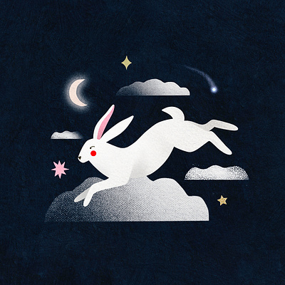 Moonlight illustration moonlight night rabbit