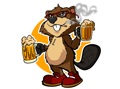 Beer beaver Drinker beaver beer cartoon characterdesign draw drawing illustration ilustracion