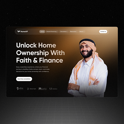 Home Financing Landing, Dark Mode dark mode dark theme design financing landing ihor interface landing landing design landing page landing page design mobile mobile design product product design ui user experience user interface ux web web design