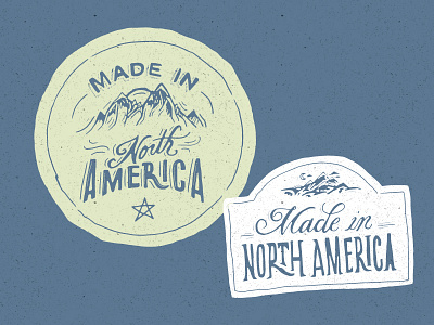 Hat tags custom lettering hand drawn mountains patch