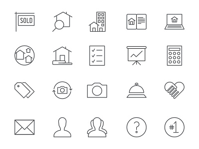 Custom Real Estate Line Icons icons