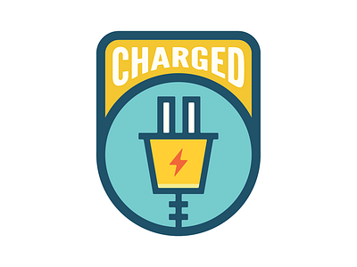 Patch #1 badge charged electrical lightning bolt logo patch plug