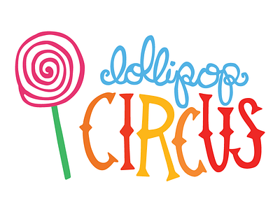 Lollipop Circus logo drawn lettering logo
