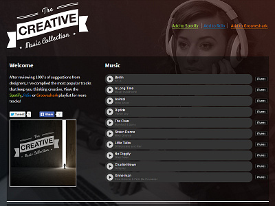 Creative Music dark itunes music rdio spotify