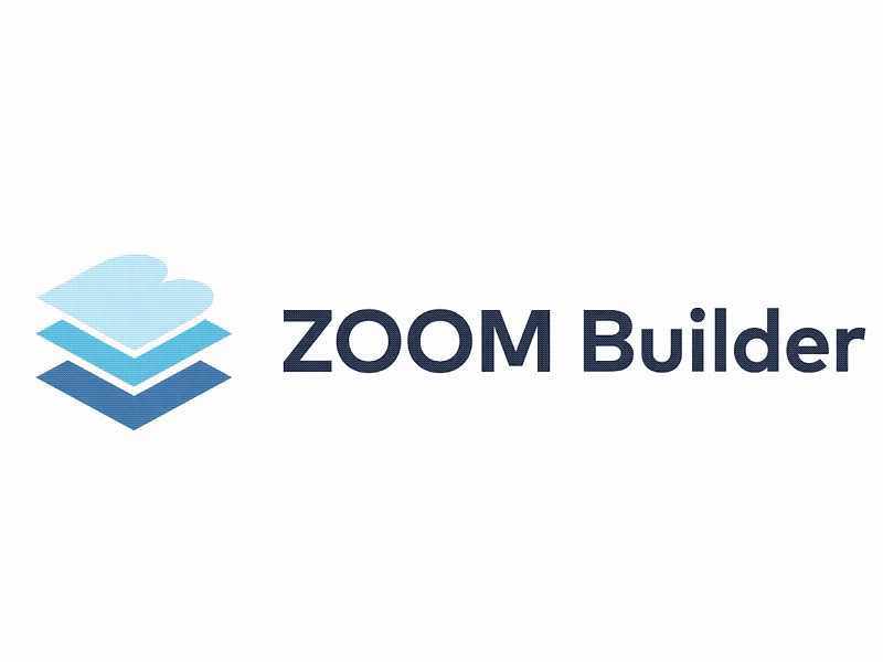 ZOOM Builder Logo Animation build builder drag drop identity layout logo mark modular plugin wordpress zoom