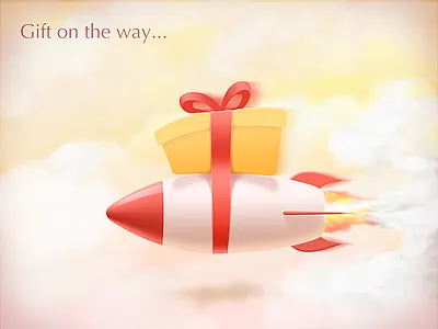 Gift on the way! icon illustrate