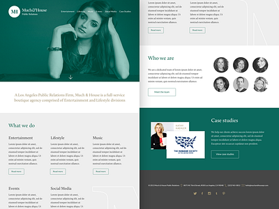 Much & House PR Website bootstrap clean desktop flat layout minimal photoshop pr web
