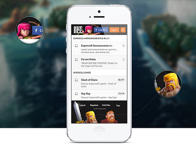 Supercell forum forums layout mobile ui user interface vbulletin web web design