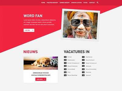 Clean, flat en modern website clean dutch flat grey modern news red site ui webdesign website