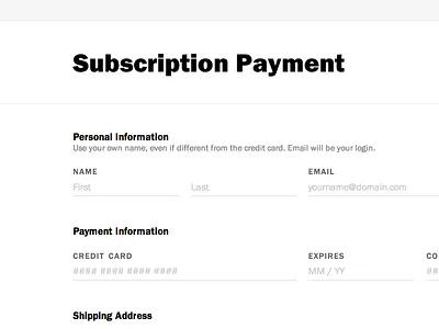 Subscription Payment subscriptions web