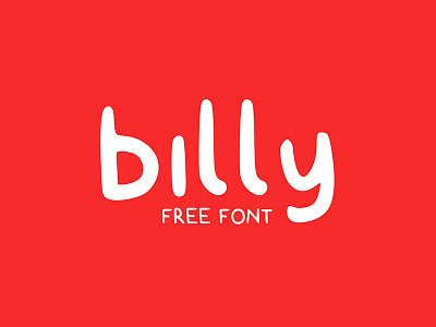 billy - free typeface billy childish font free font handwriting handwritten handwritten font playful red resources