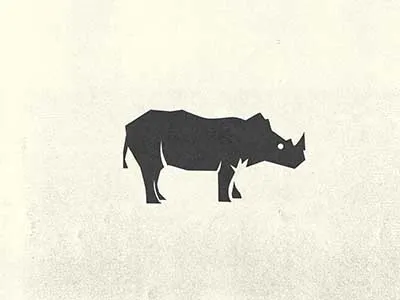 Rhino Mark animal grid logo mark rhino