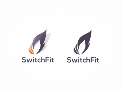 SwitchFit Logo exercise fat burning fire fitness flame grey health orange purple