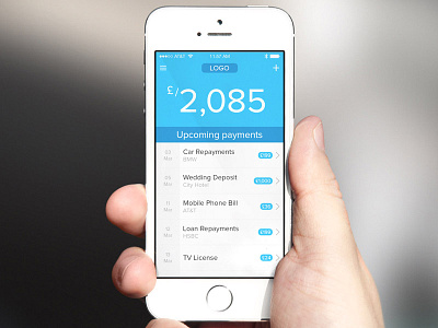Payment Schedule App app dashboard interface ios iphone list mobile ui ux