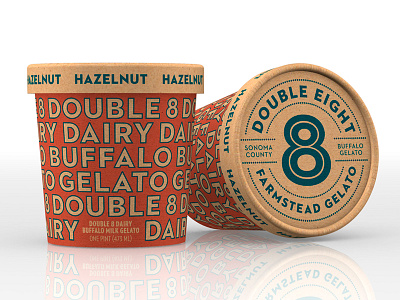 Double 8 Dairy Packaging dairy food gelato ice cream identity logo packaging