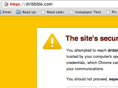 What's wrong, Dribbble? dribbble not security trusted