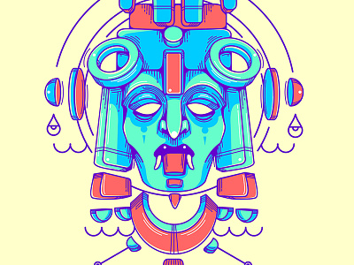 Tlaloc2 illustration mexican tlaloc