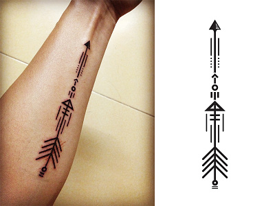 My first tattoo arrow art line stroke tattoo