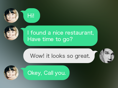 dialog bubble dialog flat interface iphone moble socially ui voice