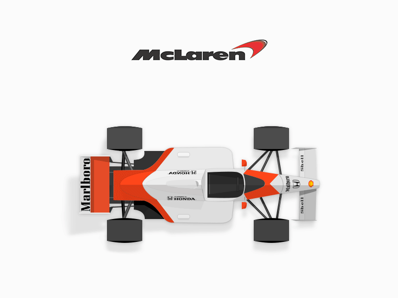 Ayrton Senna's - Mp4/4 animation ayrton senna gif illustration