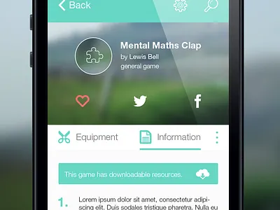 Game Page Preview app clean game iphone mobile page phone simple