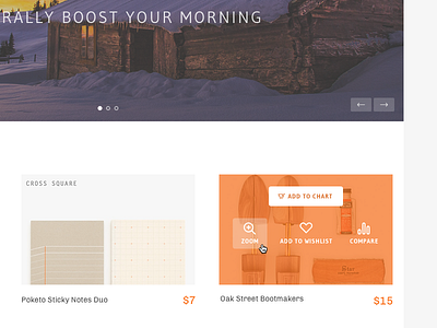 On Hover state chart ecommerce favorite landing minimal page shop ui ux web wishlist zoom