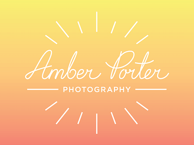 Amber Porter Logo gradient identity light logo photographer rays script