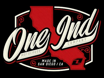 One Industries Apparel action sports badge circle crest motocross one industries soup graphix soup group soupgraphix