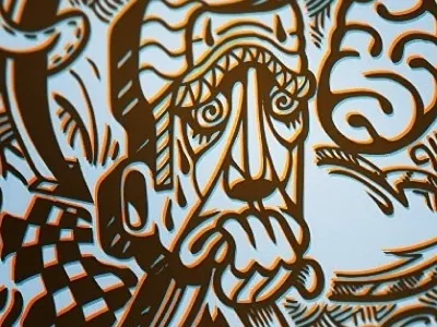 Josh is Scared charcters doodle fear graffiti illustration scared stone street art vector worry