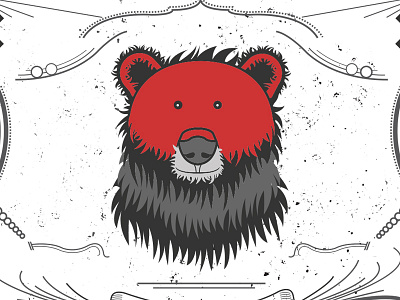 Red Bear animal bear character ears fur nose