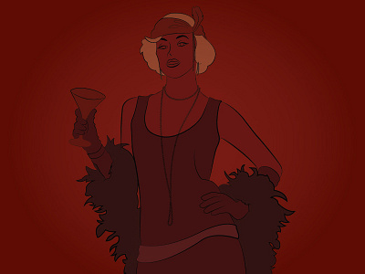 Flapper Girl 1920s 20s color flapper flapper girl illustration vector