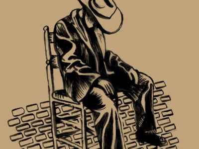 Cowboy contrast cowboy illustration pen and ink