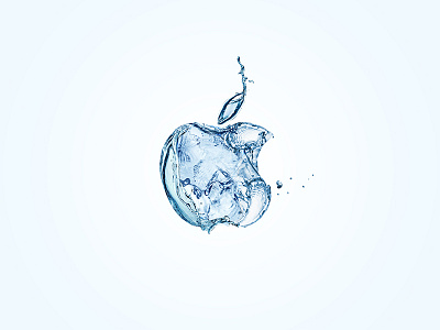 Water Apple abstract apple logo simple wallpaper warp water wet