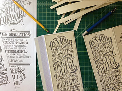 Grad Announcement announcement graduation hand lettering lettering mail pencil