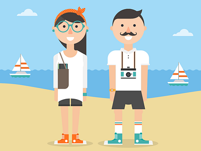 Characters beach camera characters converse glasses hipster lomo mustache