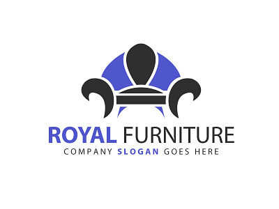 Royal Furniture Logo Template brand chair corporate couch decoration furniture identity royal seat sit