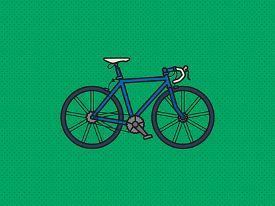 Bicycle in dots bicycle icon linedrawing