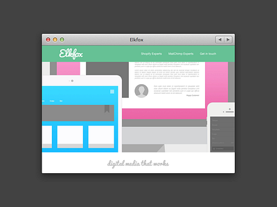 Elkfox Landing Page ajax anchor brand css debut html jquery mockup responsive vector web
