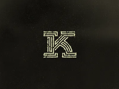 K custom geometrical grain grid handlettering k letter lineart texture type vector vintage