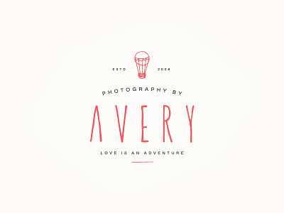 Avery Logo V2 avery branding hand drawn hot air balloon illustration jasmine ellesse jasminellesse logo photographer uppercase