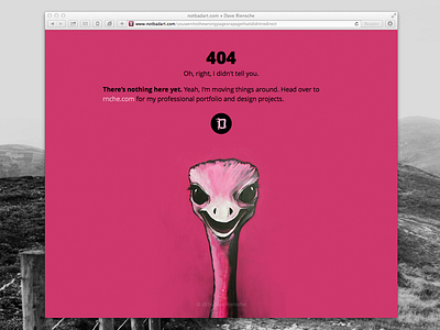 not bad art 404 page v2 404 error ostrich