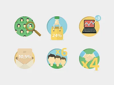 Business icons business colours flat icons numbers odessa