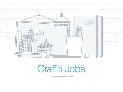 Graffiti Jobs flat graffiti illustration jobs line pixel prefect web website white