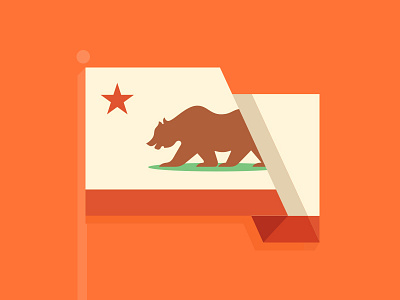 California Love bear cali california coast flag state west
