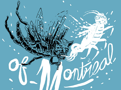 of Montreal Spirit-Hopper band bug design ghost grasshopper illustration mask music of montreal shirt spirit