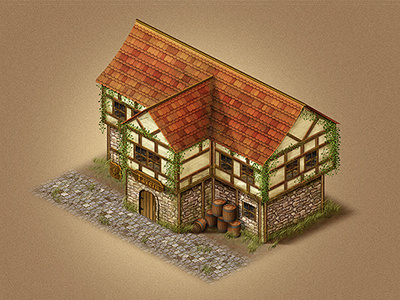 Tavern building game house isometric tavern