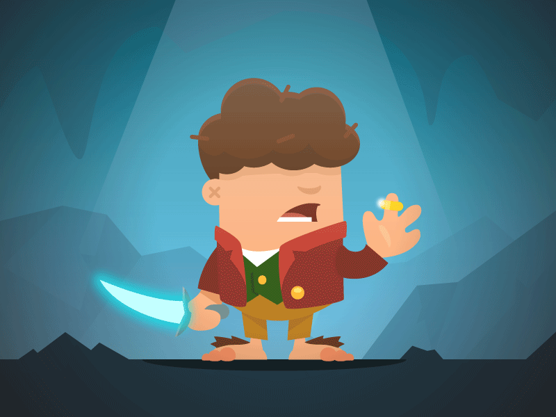 Riddles in the Dark bilbo flat hobbit ring illustration